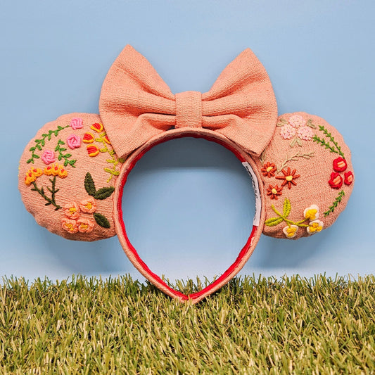 Embroidered Floral Ears