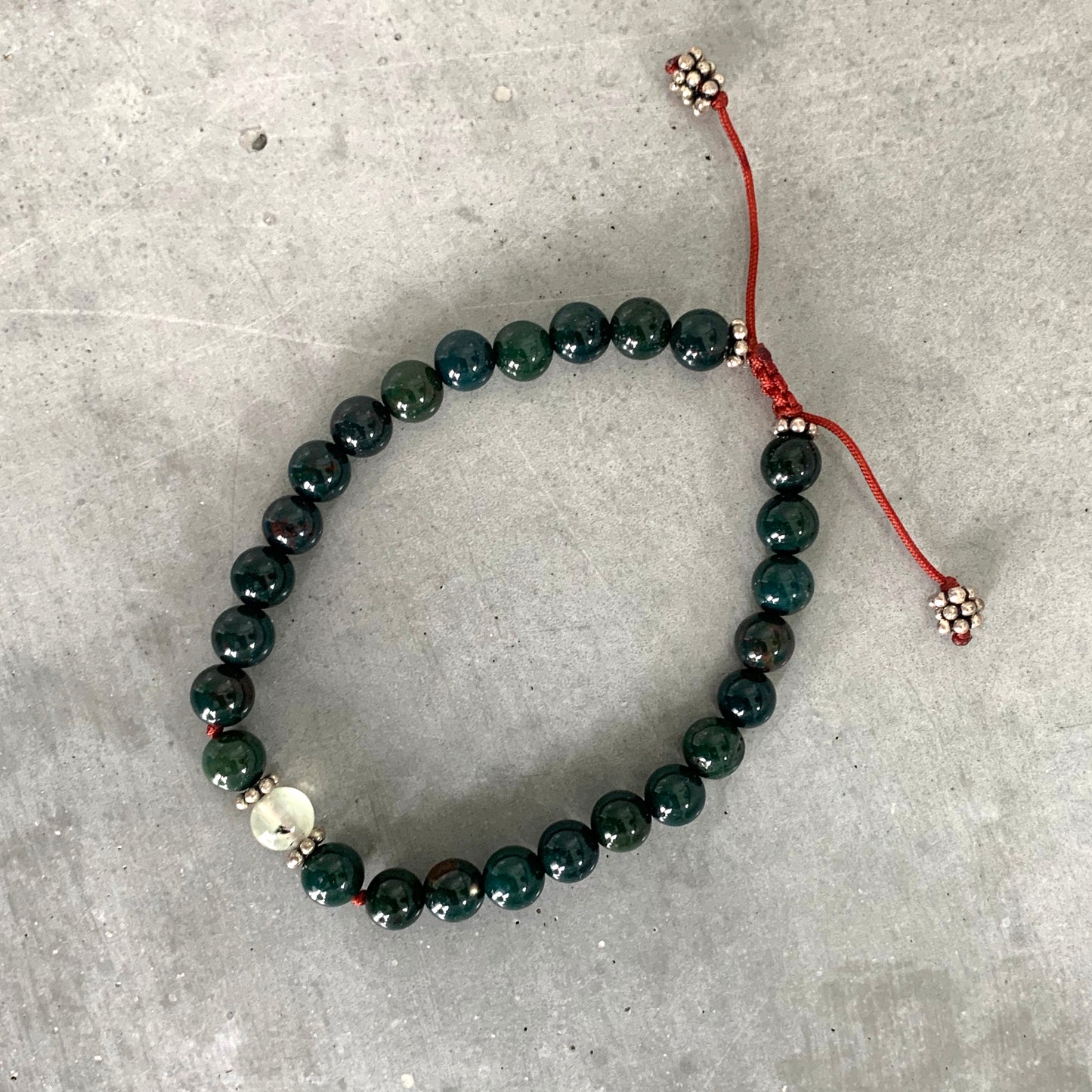 Green Bloodstone Mala Bracelet