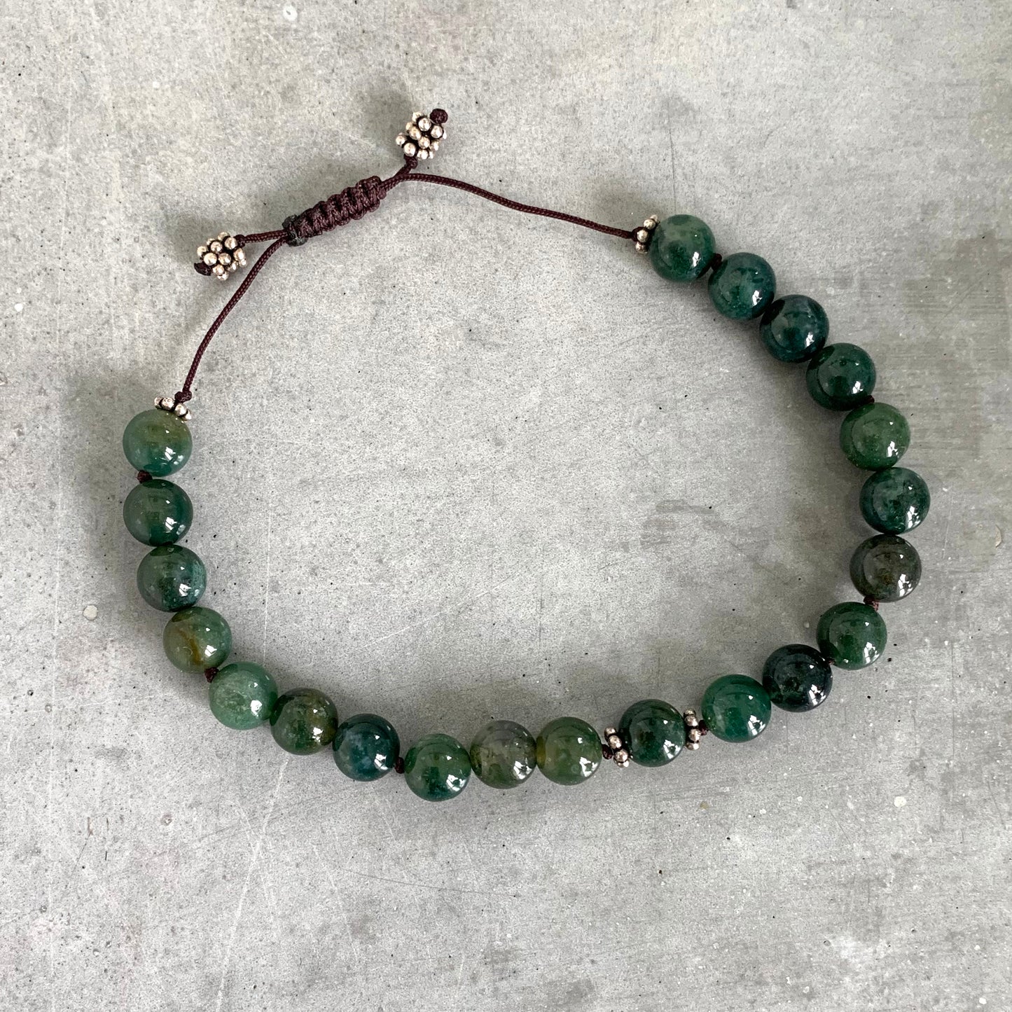 Moss Agate Mala Bracelet