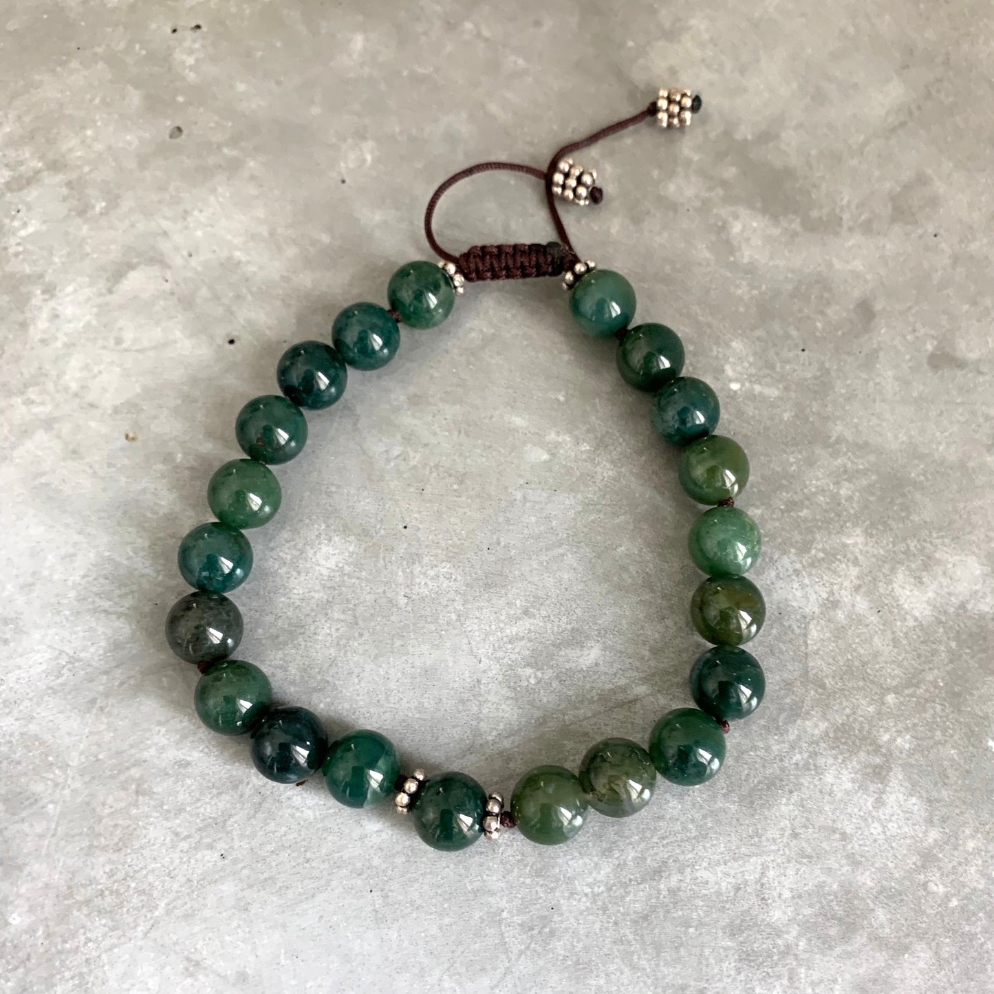 Moss Agate Mala Bracelet