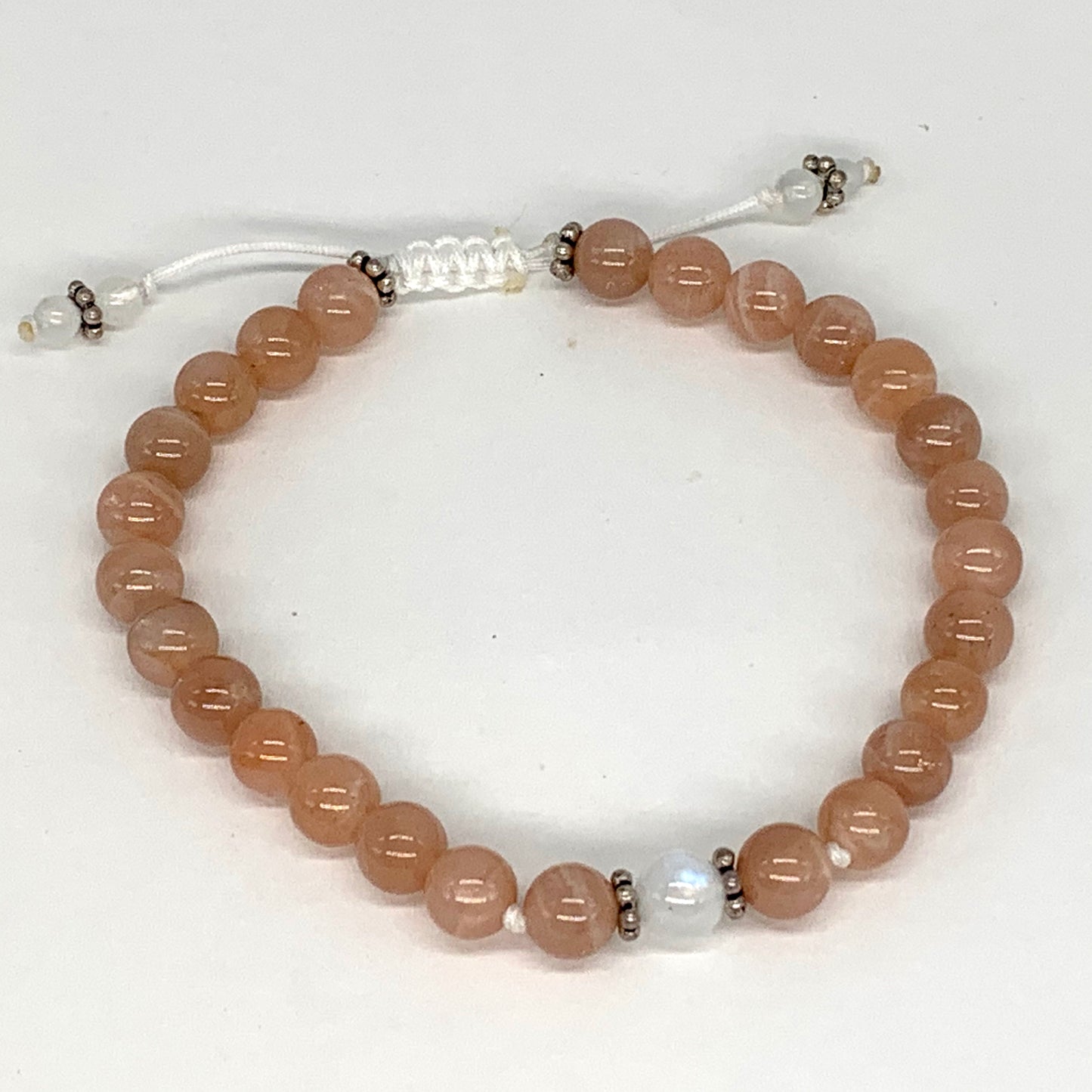 Peach Moonstone Mala Bracelet